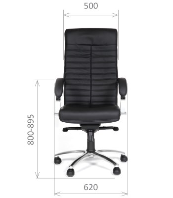 Кресло компьютерное CHAIRMAN 480 Экокожа премиум черная в Губкинском - изображение 1